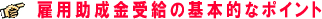 雇用助成金受給の基本的なポイント